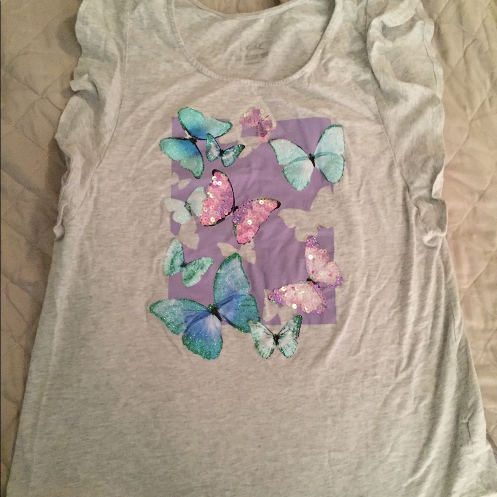 ⭐️Justice🦋Sleeveless shirt w/ ruffles, butterfly